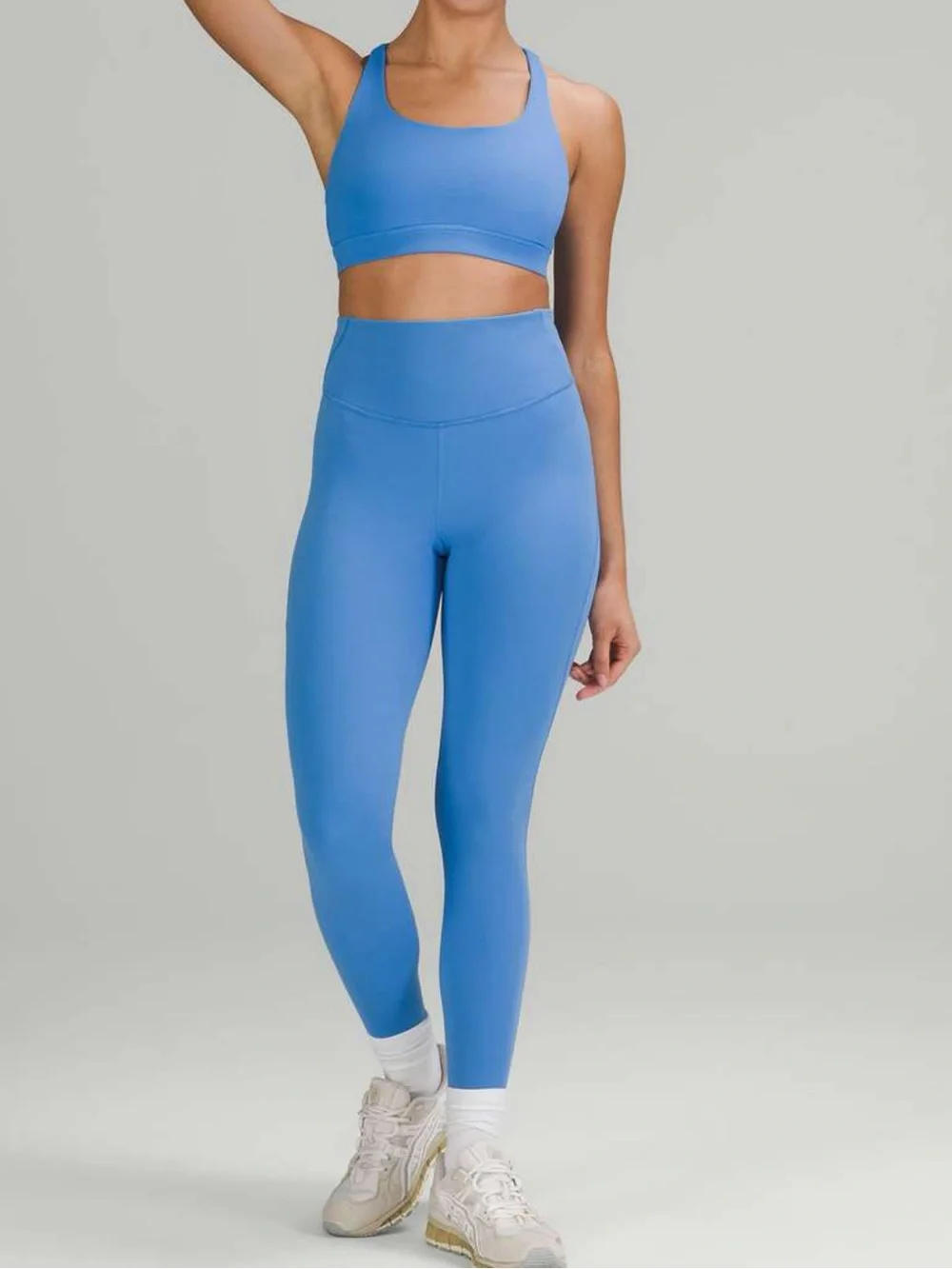 lululemon athletica Energy Adjustable Blue Strappy Crossback Sports Bra Size 10